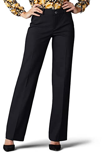 Lee Women's Ultra Lux Comfort with Flex Motion Trouser Pant Black 8 Medium