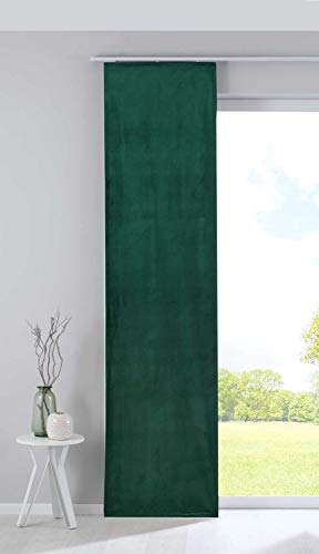 Gardinenbox Verdunkelung Flächenvorhang Schiebegardine »Milano« Samt Blickdicht Blackout Paneelwagen Beschwerungsstange Grün HxB 245x60 cm, 203571