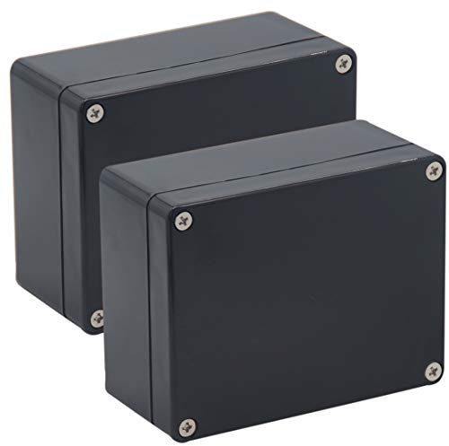 Raculety Abzweigdose, IP65, wasserdicht, ABS-Kunststoff, Schwarz, 115 x 90 x 55 mm, 2 Stück