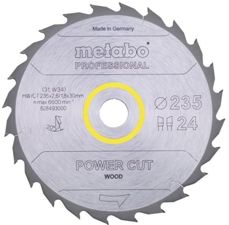 METABO Sägeblatt power cut wood - professional, 235x2,6/1,8x30, Z24 WZ 20° (628493000)