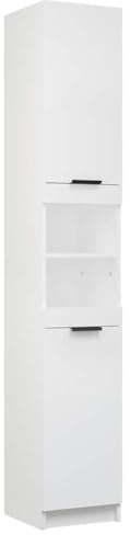 vidaXL Badrumsskåp vit 32x34x188,5 cm konstruerat trä