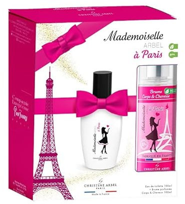 Christine Arbel Paris Mademoiselle Arbel à Paris Coffret Eau de toilette 100ml & Brume parfumée corps et cheveux Fabriqué en France