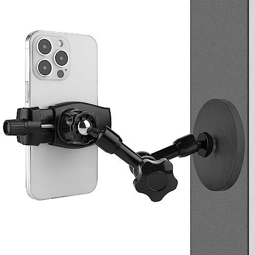 Mippko Magnetic Phone Holder,Heavy Duty Phone Mount for Truck/Tractor/Forklift/Boat/Motor Vehicles,Fit 3.5~7.5 iPhone/Nexus/Smartphone,360°Adjustable Arm 3.46 Magnetic Base