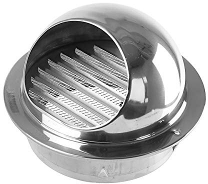AZITICY Edelstahl Abluftgitter Abluft Zuluft Metall Gitter 200mm Lüftungsgitter Abschlussgitter Aussenhaube Rund mit Insektenschutz Wetterschutzgitter für Lüftungsrohr (200mm)