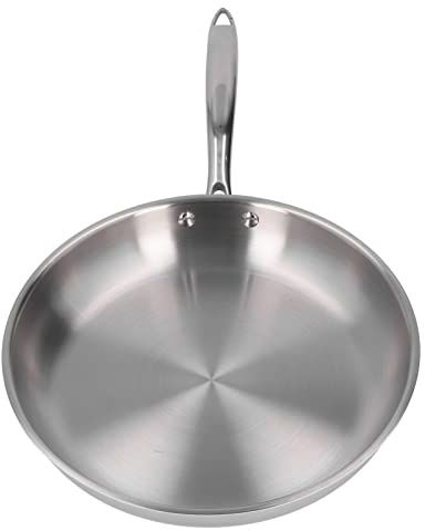 Po¨ºle ¨¤ Frire en Acier Inoxydable 304, Po¨ºle ¨¦paisse pour la Cuisson des Omelettes (28 cm)