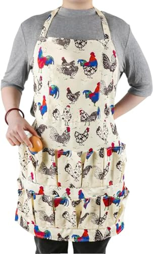 Hossmily 2 pack Egg Apron, Egg Collecting Apron for Chicken Duck Goose Eggs, with 13 Pockets Chicken Egg Apron for Women&Men