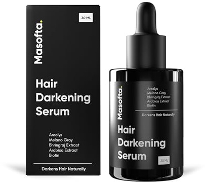Masofta Anti Grey Hair Darkening Serum for Reversing & Limiting Hair & Beard Greying With Arcolys & Melano Gray - Suitable For Men & Women, Colourless 30 ml (Pack of 1)