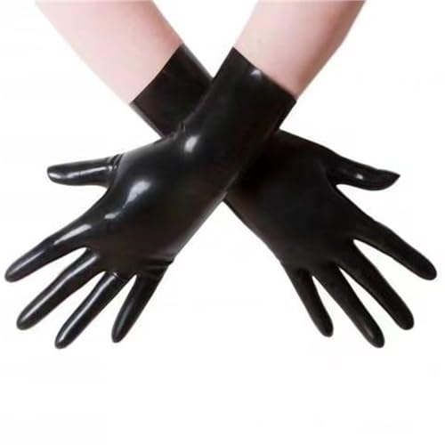 SMGZC Latex Handschuhe Schwarz Naturlatex Kautschuk Handschuhe Bekleidungszubehör Aus Latex,Unisex Latex Gloves (M)
