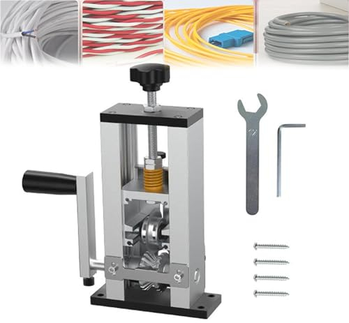 JOSBY Manueller/bohrschrauberbetriebener Abisolierer, tragbares Abisolierwerkzeug für den Haushalt, 1–25 mm Handkurbel, Elektrokabel-Abisoliermaschine mit Federeinstellung, für das Recycling von