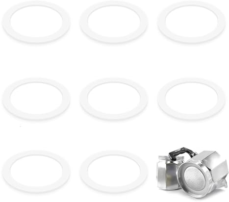 6 Tassen Ersatzdichtung für Bialetti Kaffeekannen - Dichtungsring für Moka Express DAMA Espresso Bialetti, Dichtung für Aluminium-Kaffeekannen, Breiter Temperaturbereich (8 Stück)
