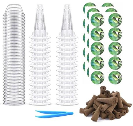 Kit De Gousses De Graines Kit de dosettes de graines 121 pièces, adapté au système de culture hydroponique for plantes, fournitures hydroponiques extérieures et intérieures Pour Culture Hydroponique