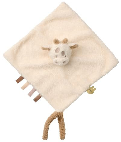 Nattou Schnuffeltuch aus Polyester, Giraffe, Wegbegleiter ab der Geburt, 39 x 39 cm, Teddy, Weiß