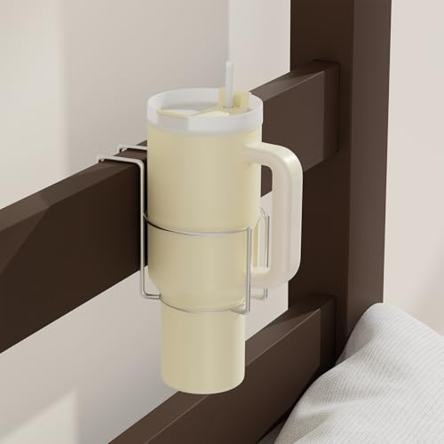 Stanley Cup Holder for Bed (Diameter 4 in) Cup Holder Water Bottle/Glass Organizer for Dormitory Bunk Crib, Metal Toddler Bed, Loft Bed, Headboard, Car, Desk Partition