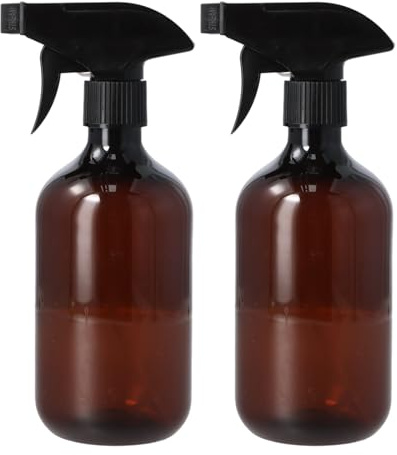 Gudalea 2 Piezas Botella de Spray, 500 ml Botellas de Plástico, Reutilizable Botella de Spray Plástico Vacías, para Hogar, Jardín, Cocina, Limpieza (marrón)