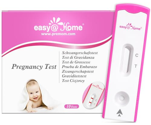 Easy@Home 10 x Schwangerschaftstest Frühtest: Frühe Erkennung mit hoher Empfindlichkeit 10 mIU/ml Schneller und zuverlässiger HCG-Test Kassette für präzise Ergebnisse