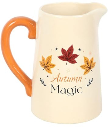 Pichet à fleurs magique d'automne en céramique, décoration saisonnière élégante pour arrangements frais ou secs, accent d'automne polyvalent, design intemporel pour la décoration de la maison, non