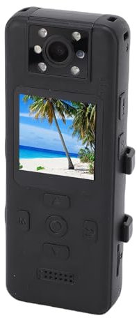 Pyhodi Telecamera Corporea 4K HD con Registrazione Audio e Video, Schermo da 1,5 Pollici, Piccola Videocamera Personale Portatile, per Sport All'aria Aperta, Personale, Civili, Forze