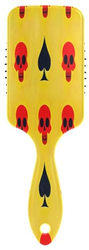 Skull Red Black Spade Yellow Massage Comb Hair Brush, Anti Static Brush, Comb Healthy Hair, Hair Combs Women Accessories