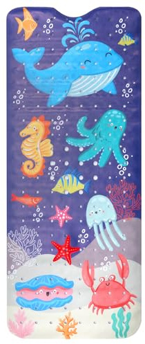 Badewannenmatte,rutschfeste Badewanne Baby mit Saugnapf und Ablaufloch,100x40 cm,100% BPA-Frei,Antirutschmatte Badewanne für Zuhause, Küche, Bad und Hotel,Maschinenwaschbar(A)