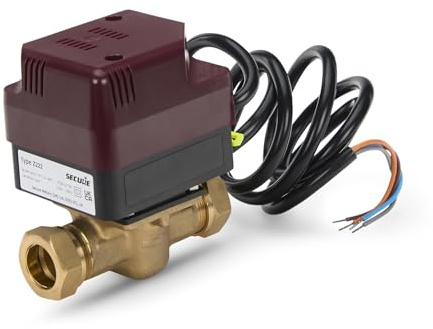 LavaTherm - Secure (Horstmann) Zoneplus Z Series Z222 – 22mm 2 Port Motorised Zone Valve with Auxiliary Switch – Heating Control for Boilers, Pumps, Thermostats, and Underfloor Heating Systems