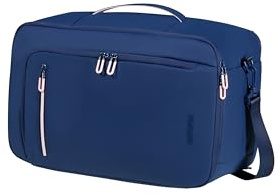 American Tourister Puffypop - Dam Under-Sätes Handbagage (40 x 25 x 20 cm, 21 L, 0.70 kg) - Mångsidig 3-Way Kabinväska, Flygplansryggsäck med Laptopfack 14 - Blå (Navy)