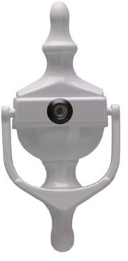 Kooples Hardware Medium Nu Victorian Urn Door Knocker with Spyhole Face Fix – Traditional Brass Front Door Knocker with Integrated Viewer – Fixings Included (White)