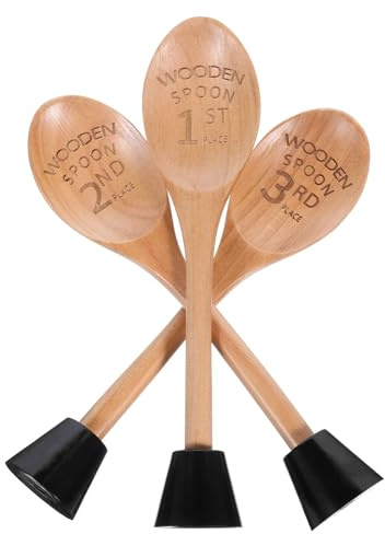 ERINGOGO 3 pièces Trophées Cuillères Bois Gravées Ensemble de Prix pour Concours de Cuisine et Pâtisserie Ustensiles Durables pour Compétition Culinaire