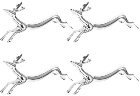 SOIMISS Lot de 4 Supports à Couverts en Alliage Argenté Présentoirs Résistants à l'usure de Faon Rangement pour Fourchettes et Couteaux Décoration Originale de Table Accessoires
