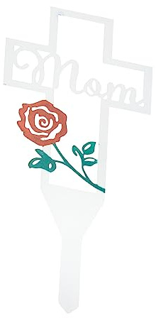 YRYRYW Estaca de Cementerio, Marcador de Tumba de Flores para Recuerdo, Inserto Decorativo para mamá, Adornos de Suelo sin Esfuerzo, decoración Conmemorativa de jardín Household faucets