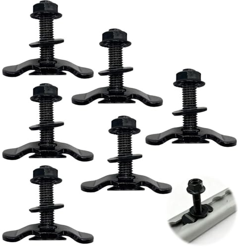 LYPPUL 5 Pezzi Raccordo Singolo per Binari Airline M8x40, Accessori per Binari di Ancoraggio Terminali 500 Dan, Raccordi A Vite per Guida Airline in Acciaio Zincato per Binari di Fissaggio del Carico