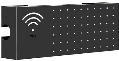 Cache Box Wi-FI,Organisateur Multifonction en Acier Carbone Montage Murale | Cache Boîtier Modem,pour Câbles De Connexion Fils Électroniques Réseau Internet Prise Sortie Salon TV Bureau
