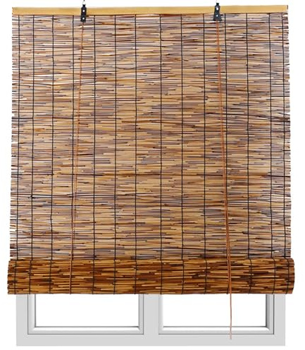 Bambusrollos, lichtfilternd, Bambusvorhänge für Küche & Balkon, erhältlich in verschiedenen Breiten (50 x 165 cm), stilvolle und umweltfreundliche Fensterbehandlung (110 x 210 cm)