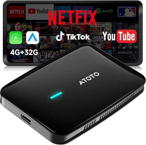 Adattatore CarPlay Wireless con Stabilità Dual-WiFi, AI Box Android Auto Wireless Compatibile con CarPlay e Android Auto di Fabbrica Cablati, Supporta YouTube/Netflix, CB4B