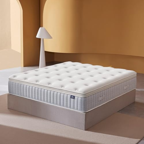 CIOUDWAY – King Size Mattress 12 Inch – Real Hybrid Mattress Memory Foam, Reinforced Edge Support, Zoned Coils for Pressure Relief and No Motion Transfer (12 Inch, King)