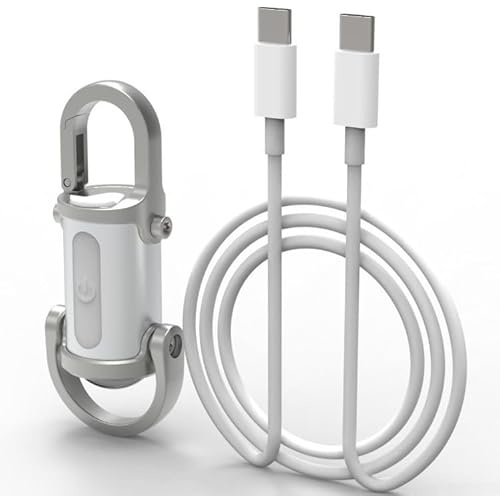 Feeshoppher Portachiavi Lanterna 1200lm COB LED con più modalità di illuminazione SOS Strobe Rosso Blu Luce Tipo C Ricarica Rapida Funzione Banca di Potere Portatile Impermeabile ABS Lega di Alluminio