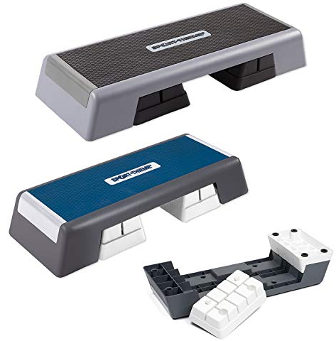 Sport-Thieme Aerobic-Stepper, Steppbrett | Höhenverstellbares, rutschfestes Stepbench für zu Hause u. Studio | Bis 200 kg belastbar | 97x36 cm | 8,5 kg | Markenqualität