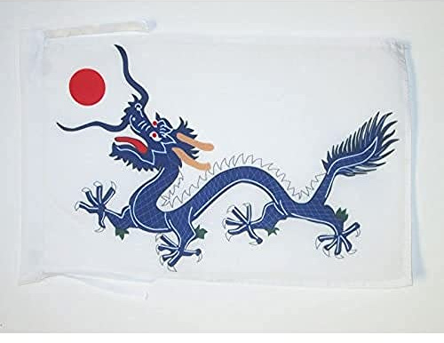 AZ FLAG - Flagge China Qing-Dynastie 1889-45x30 cm Mit Kordel - Chinesischer Drache Fahne 30 x 45 Cm - Flaggen