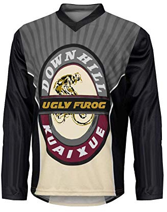 UGLY FROG Donwhill Jersey Herren Mountainbike MTB Top Langarm Atmungsaktiv Bequem Weich Feuchtigkeitstransport Radtrikot