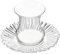 Pasabahce 95961-12-TLG Aurora Lot de 6 verres à thé turcs et 6 soucoupes (design cristal)