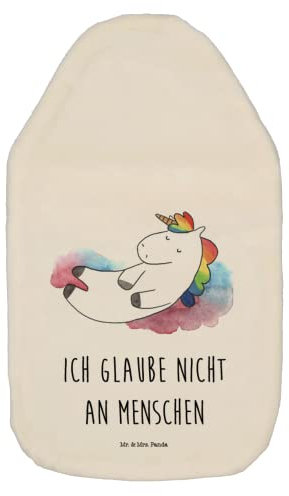Mr. & Mrs. Panda Wärmflasche Einhorn Wolke 7 - Geschenk, Einhörner, Bettflasche, Unicorn, Körnerkissen, Wärmflaschenbezug, verliebt, Einhorn Deko,