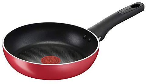 Lagostina Cucina Mediterranea Padella Ø 20 cm per Induzione, Alluminio Antiaderente, con Indicatore Cottura Thermo-Signal, Rosso