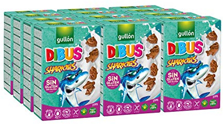 Gullón Galletas Sin Gluten Mini Dibus Sharkies 250G - [PACK 12 Uds] Total: 3kg