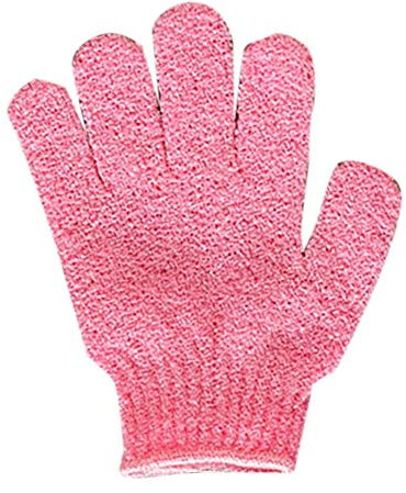 Homeilteds Exfoliating Gloves Exfoliating Bath Gloves Body Scrubbing Shower Body Massage Sponge Moisturizing Skin 1pc Fluffy (Color : Pink, Size : XS)