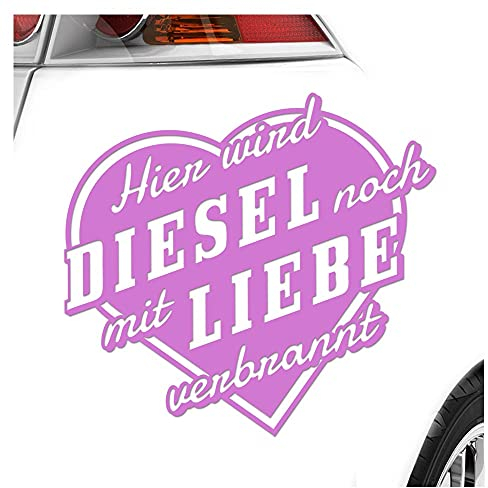 Kiwistar - Autoaufkleber - Diesel Liebe - Neon Matt - Aufkleber Auto Kfz Fahrrad, LKW, Truck Mofa