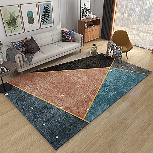 Alfombras de área de estilo nórdico para sala de estar, dormitorio, alfombra geometría, antideslizante, antideslizante, lavable, alfombra para puerta de baño, cocina, 140 x 200 cm