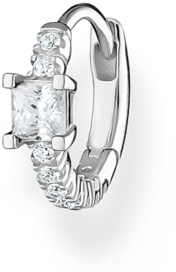 Thomas Sabo boucles d'oreilles créoles simples avec pierres blanches argent sterling 925 CR691-051-14