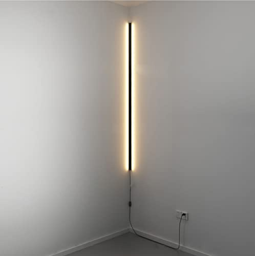 MOLOURK LED Ecke Wandlampe Innen Treppen Wandleuchte Dimmbar modern einfach Aluminium Wandbeleuchtung Up/Down Nachttischlampe für Korridor Badzimmer Schlafzimmer Wohnzimmer Flur (mit Schalter,150cm)