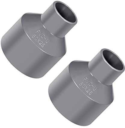 PATIKIL 25mmx50mm PVC DWV Riduttore Accoppiamento Presa, 2pz Programma 40, Grigio