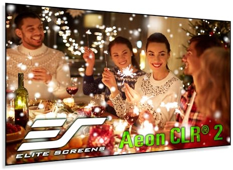 Elite Screens Aeon CLR2, 123-Inch ALR Projector Screen, Edge-Free Fixed Frame, 90% Ambient Light Rejecting, Grey Screen for UST & Short Throw Projectors–Indoor Movie & Home Theater Screen, AR123H-CLR2
