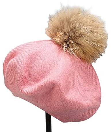 nster Winter warm hut frauen beret massiv farbe klassische retro beret herbst künstler cap frauen zubehör leder ball hut, rosa, m Mützen